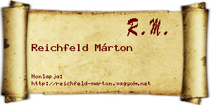 Reichfeld Márton névjegykártya